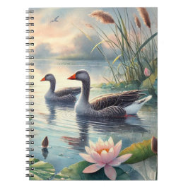 Greylag Geese on the Water - Spiral Notebook Anteckningsbok