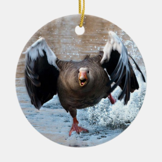 Greylag Goose på Chase Julgransprydnad Keramik (Framsidan)