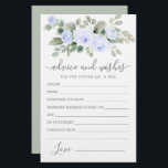 Greyrådgivning och Önskemål-kort för Blue Ro Blomm<br><div class="desc">En vacker dammig blå pastel ro blommigt gräns toppar,  detta råd och Önskemål-kort. Om du behöver fler matchande produkter,  meddela mig.</div>