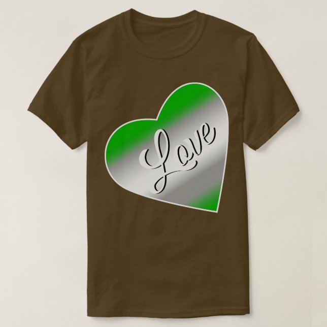 Greyromantic Kärlek Flagga T Shirt (Design framsida)