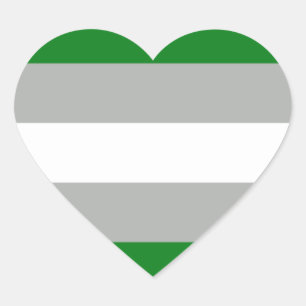 Greyromantiskt Pride Hjärtformat Klistermärke