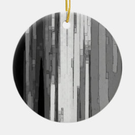 Greyscale Abstrakt B&W Art Julgransprydnad Keramik