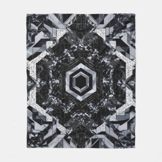 Greyscale Crystal: Geometric Hexagon H-116 Fleecefilt