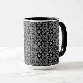 Greyscale Geometric mönster Mugg