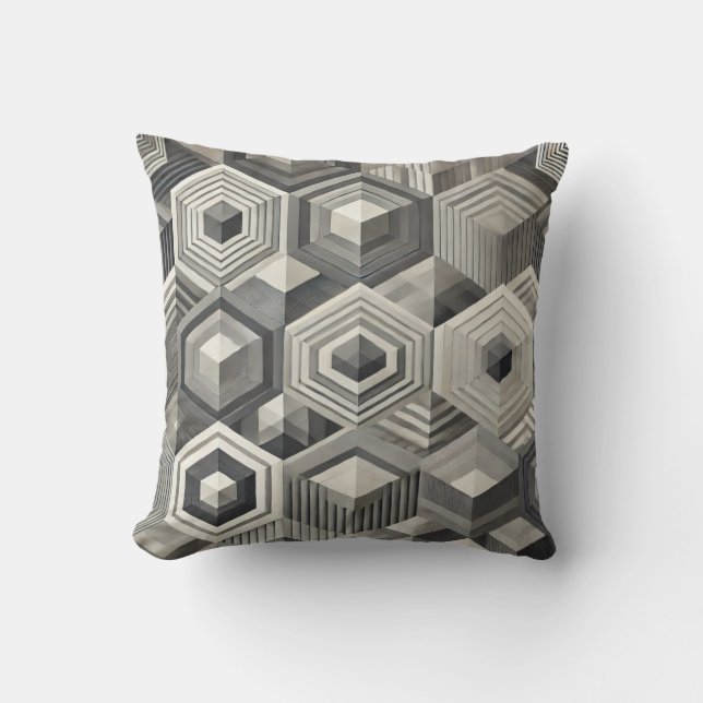 Greyscale Geometrics (max) Kudde (Framsida)