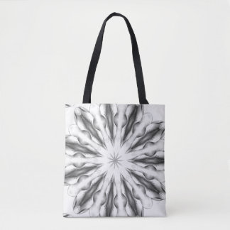 Greyscale kaleidoscope tryckt i påsen tygkasse