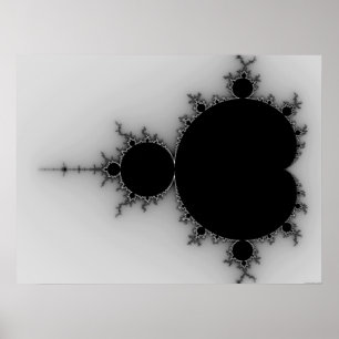 Greyscale Mandelbrot Set Poster