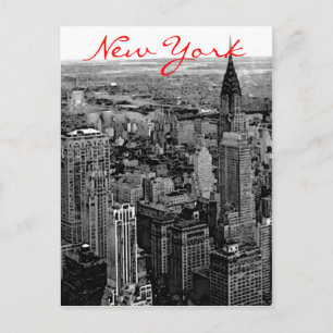 Greyscale New York City Postcard Vykort