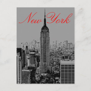 Greyscale New York City-postkort Vykort