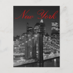 Greyscale New York-skriptkort Vykort