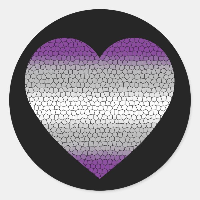 Greysexual Heart Runt Klistermärke (Framsida)