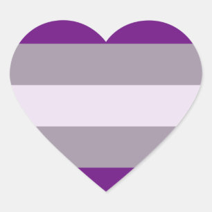 Greysexual Pride Flagga Hjärtformat Klistermärke
