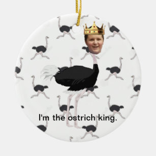 Greyson ostrich kung julprydnad julgransprydnad keramik