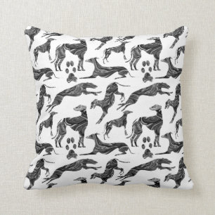 Greyt Greyhound Marble Silhouettes Kudde