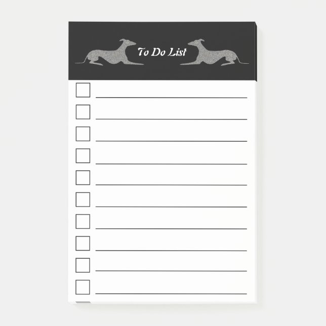 Greyt Greyhound to Do List Post-it Block (Framsida)