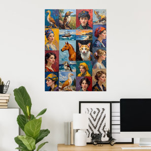 Grid för flera bildskärmar poster