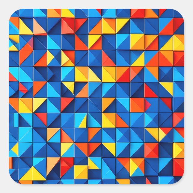 Grid Fragments Fyrkantigt Klistermärke (Framsida)