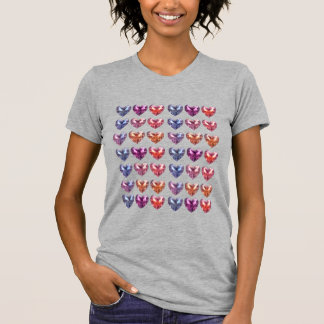 Grid Gemstone-kristallhjärtan T Shirt