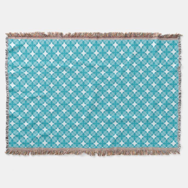 Grid och Stars Gingham Mönster Filt (Framsidan)