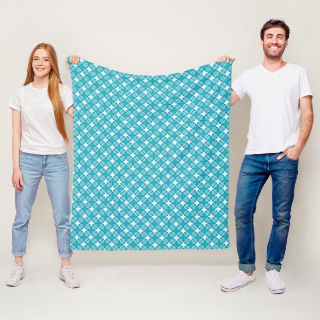 Grid och Stars Gingham Mönster Fleecefilt (På plats)
