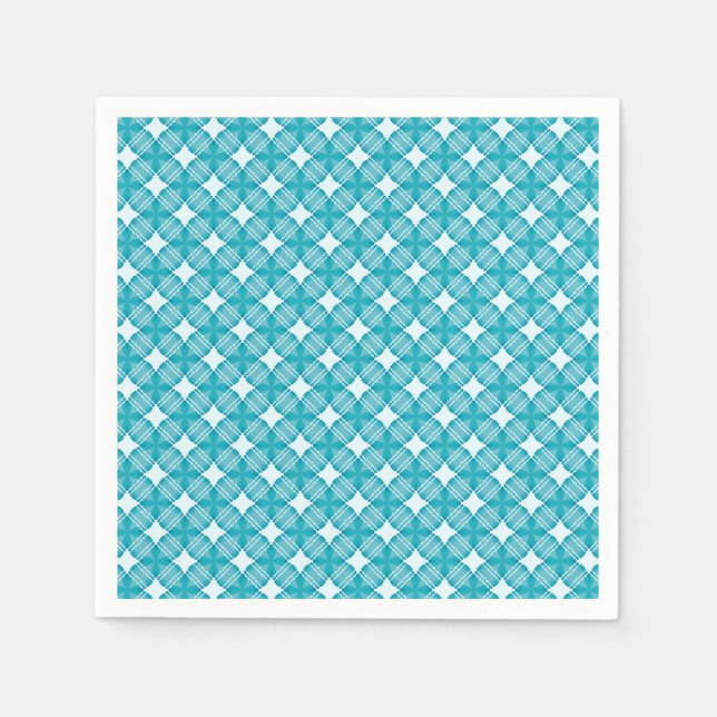 Grid och Stars Gingham Mönster Pappersservett (Framsidan)