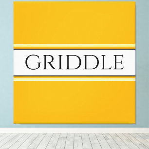 GRIDDLE Bright Golden Gult White Rand Text Canvastryck