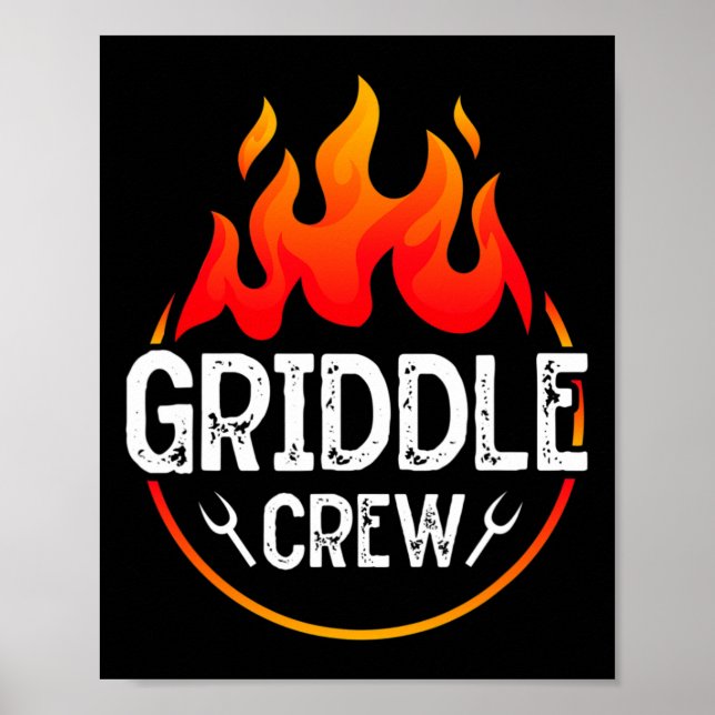 Griddle Grill Squad Bbq Team Barbecue Grill Poster (Framsidan)