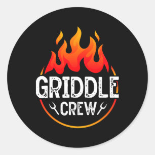 Griddle Grill Squad Bbq Team Barbecue Grill Runt Klistermärke