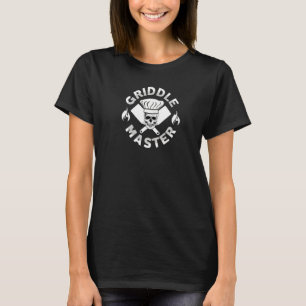 Griddle Master för manar Skull Chef med Spatulas T Shirt