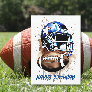 Gridiron Football Watercolor Stänk-födelsedagskort Kort