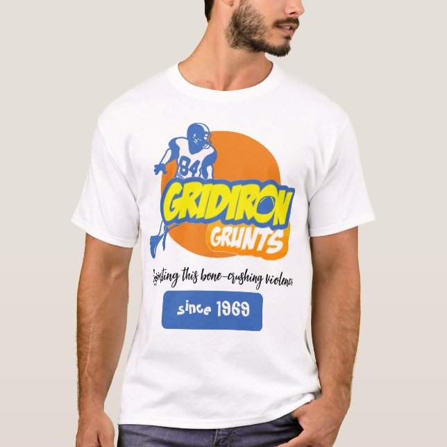 Gridiron Grunts! Anpassningsbar text T Shirt (Framsida)
