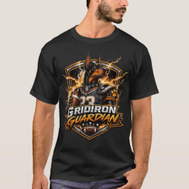 Gridiron Guardian Doberman Maskot Konst T Shirt