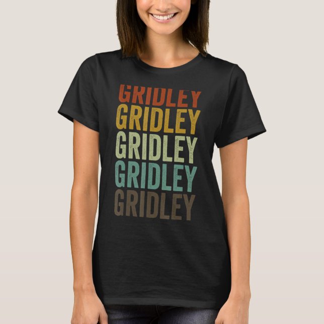 Gridley City Retro T Shirt (Framsida)