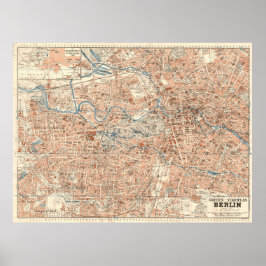 Grieben Berlin Stadskarta – Vintage tysk stadskart Poster