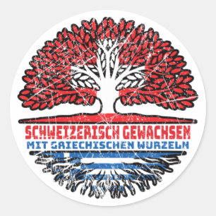 Griechenland Griechisch Schweizer Schweiz Baum Runt Klistermärke