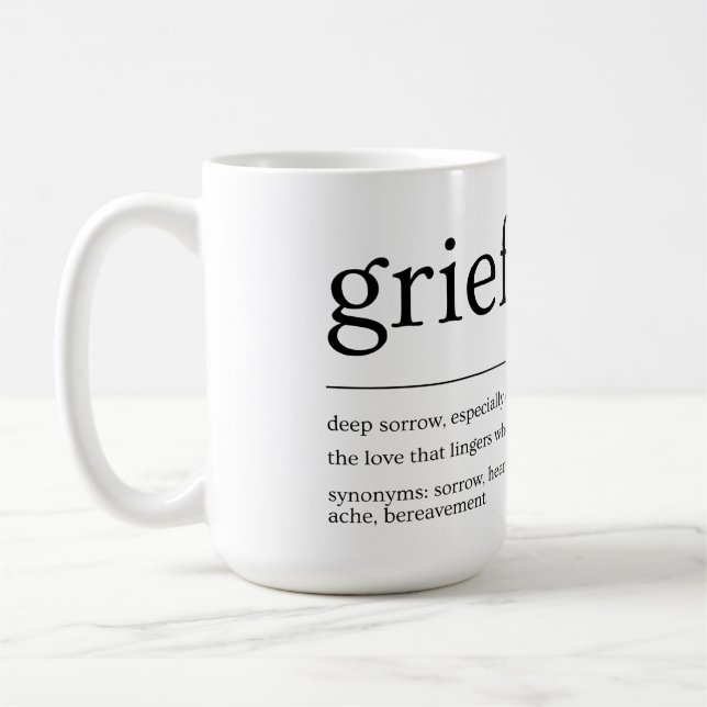 Grief Definition Mugg - minimalistisk gåva av böje (Vänster)