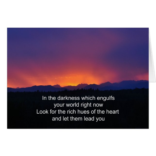 Grief - Hårda tider - i mörkens huvar som slukar Hälsningskort (Framsidan Horizontal)