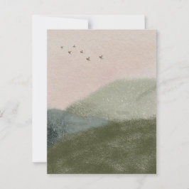 Grief Mourning Loss Flying Birds In Mountains Card Vykort