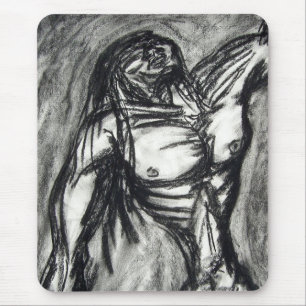 Grief och Depression Charcol Teckning Musmatta