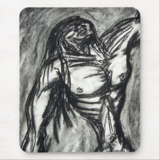 Grief och Depression Charcol Teckning Musmatta