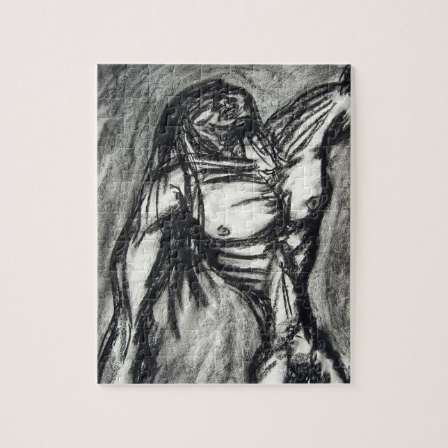 Grief och Depression Charcol Teckning Pussel (Vertikal)