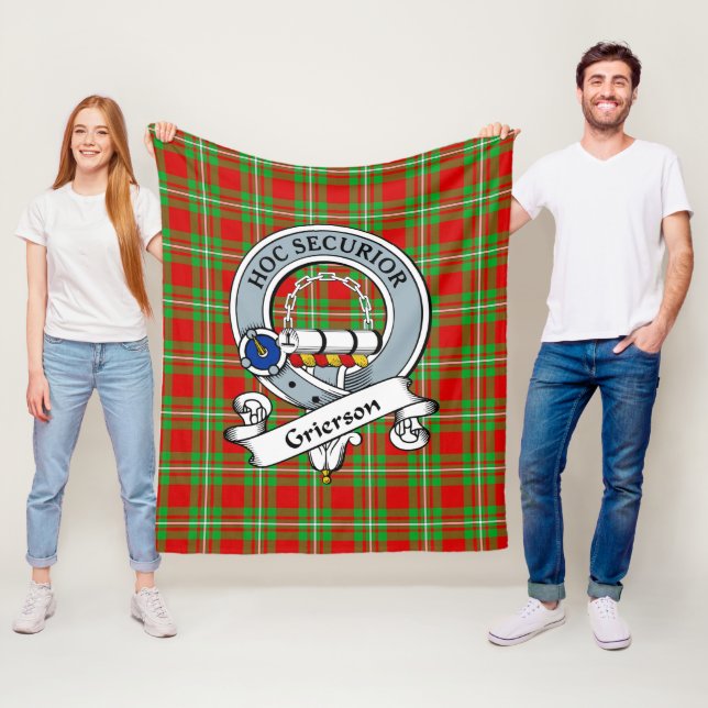 Grierson Klansymbol Tartan Plaid Fleecefilt (På plats)