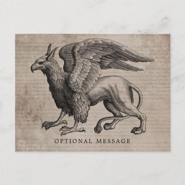 Griffin Creature-Vintage Vykort (Framsida)