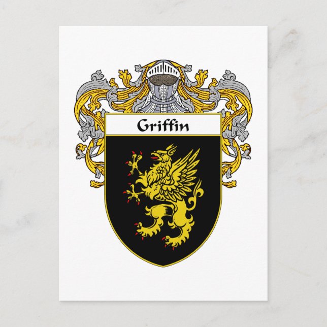 Griffin familjevapen (Mantled) Vykort (Framsida)