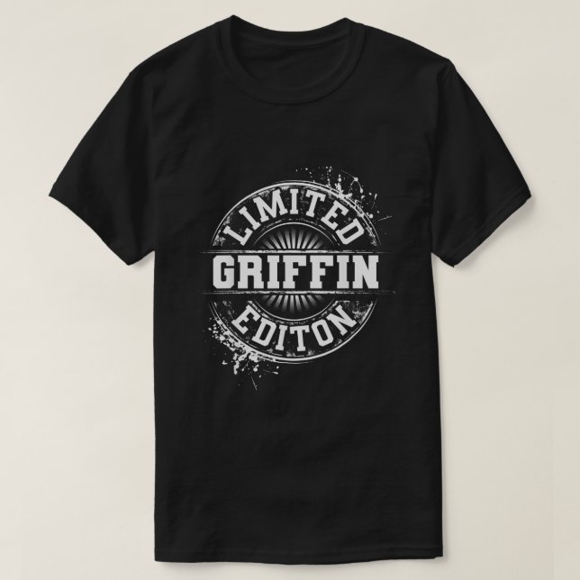 GRIFFIN Funny Surname Family Träd Birthday Reunion T Shirt (Design framsida)