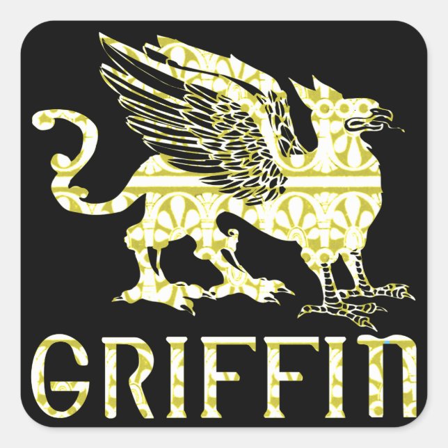 Griffin Fyrkantigt Klistermärke (Framsida)