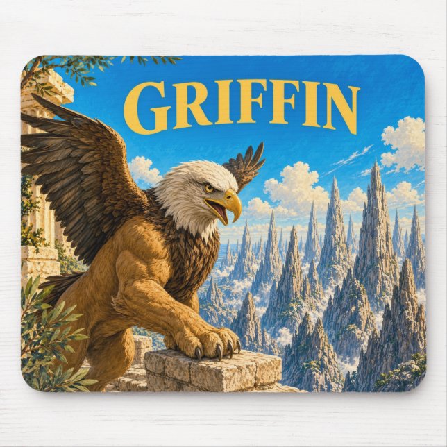 Griffin, gotisk fantasimonster musmatta (Framsidan)