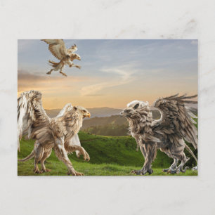 Griffin Gryphon Mytologi Vykort