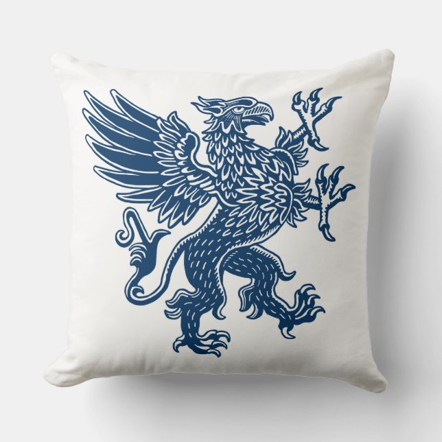 Griffin - Indigo Blue Stil Kudde (Framsida)