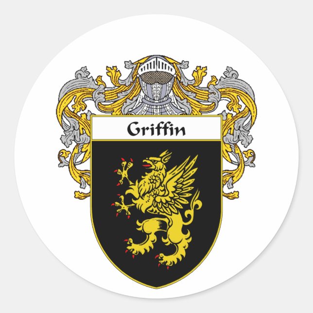 Griffin Jackar av Arm (Mantled) Runt Klistermärke (Framsida)